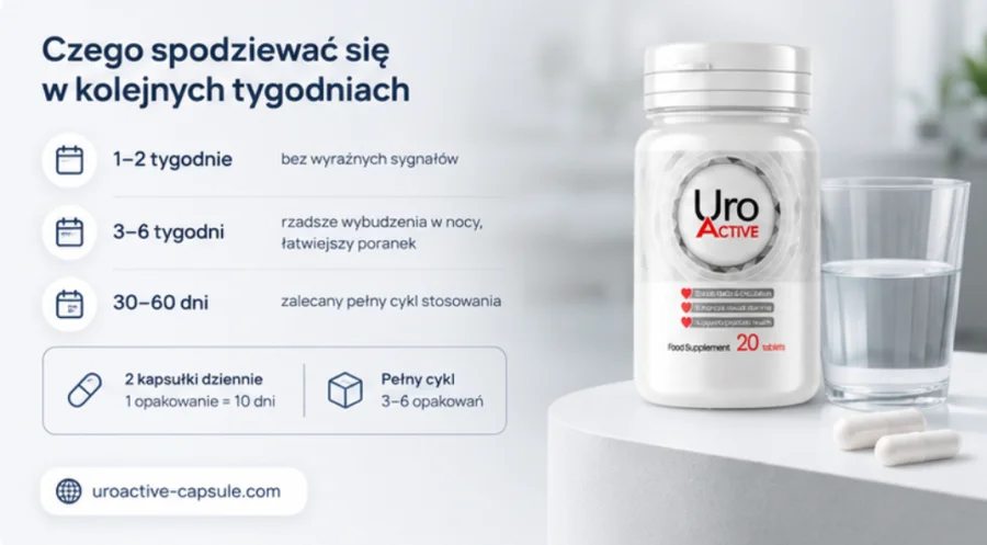 Uro Active — due capsule al giorno lungo un ciclo di 30–60 giorni